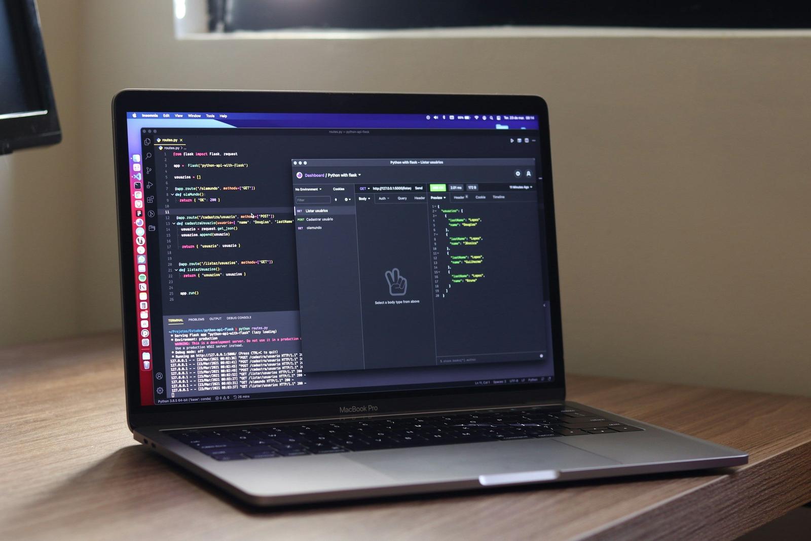 code on laptop