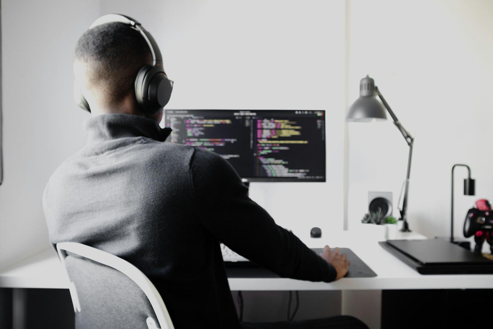 man with his computer