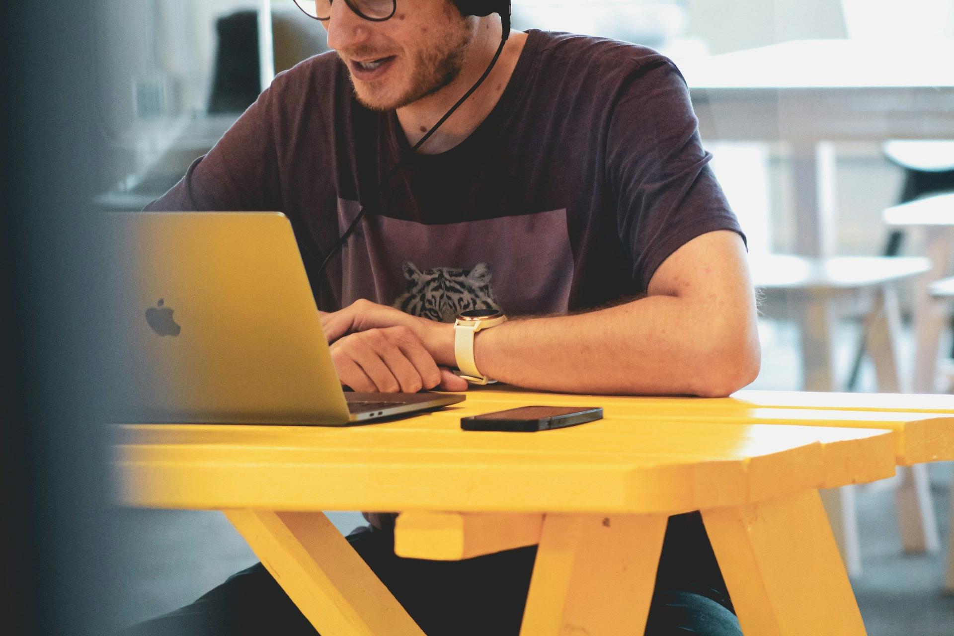 man on a video call