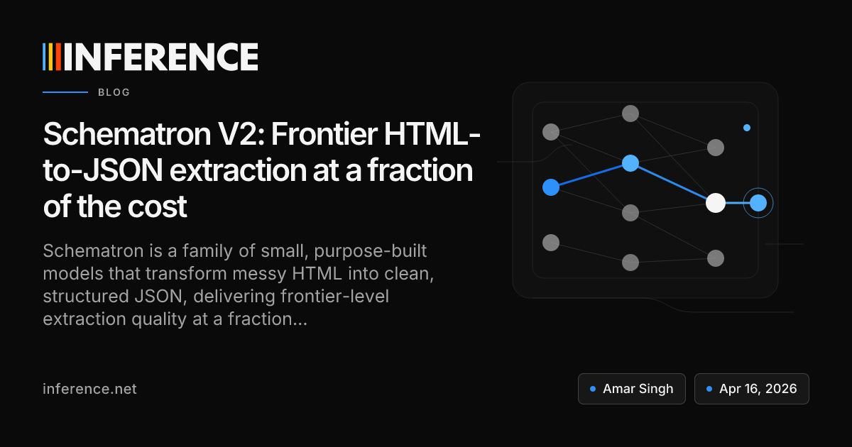 Schematron V2: Frontier HTML-to-JSON extraction at a fraction of the cost